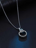 Ring Pendant Necklace for Women, Adjustable Chain, Alloy Material
